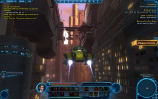 Star Wars: The Old Republic - Level 12 Gunslinger gameplay on Coruscant. Shuttle Taxi