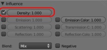 Density texture settings