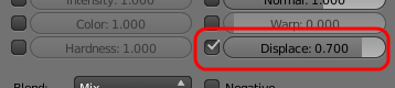  Displace texture settings